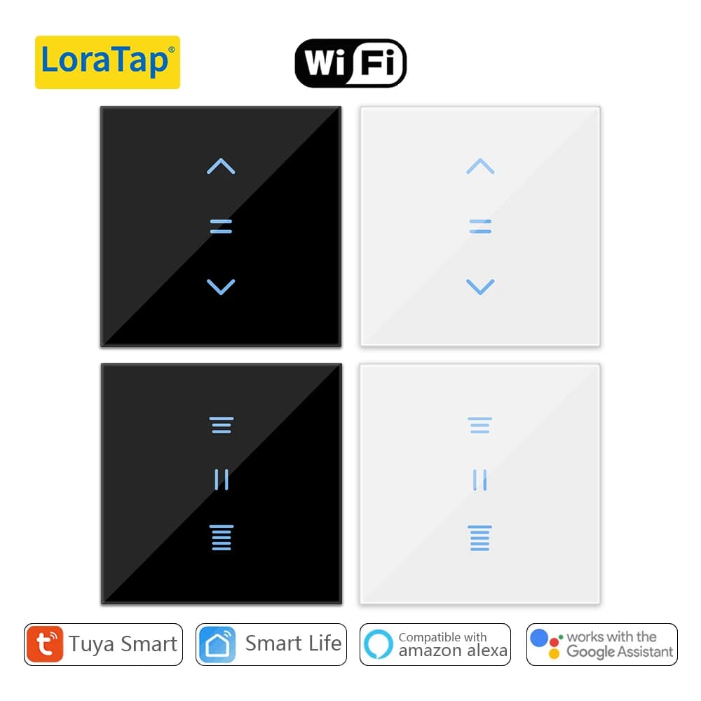 LoraTap Tuya Smart Life WiFi Vorhänge Jalousien Schalter Rollladen Motor Schalter Hintergrundbeleuchtung Stil Google Home Alexa Sprachsteuerung