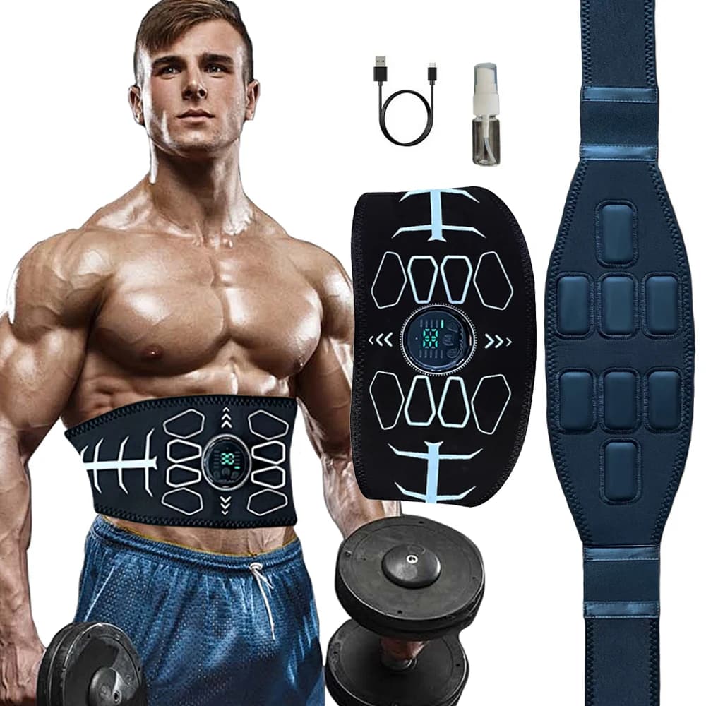 Bauchstraffungsgürtel Muskeltoner EMS Muskelstimulator Bauchmuskeltrainer Aufladen Körpermassagegerät Gewichtsverlust Fitnessgeräte Unisex