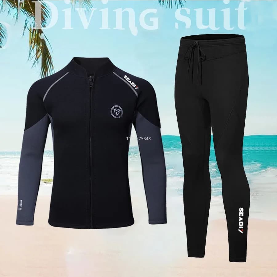 3mm/2mm Neopren Neoprenanzug Männer Jacke Hosen für Schwimmen Surfen Tauchen Kajakfahren Kitesurfen Front Zipper Bademode Surf Anzüge