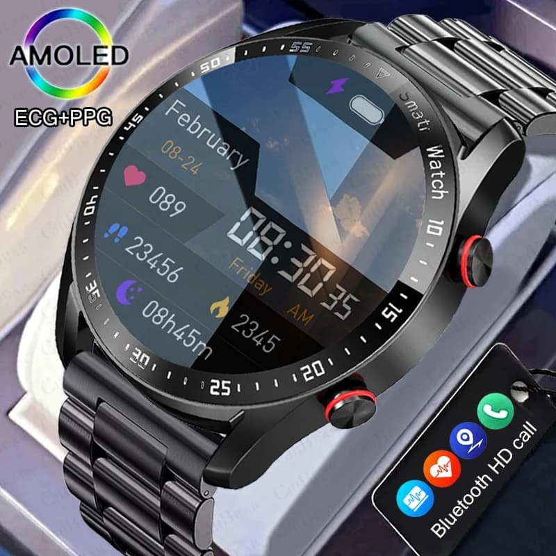 2026 Neue Bluetooth-Anruf Smartwatch für Herren 360*360 HD-Display Herzfrequenz Fitness-Tracker EKG+PPG Business Smartwatches