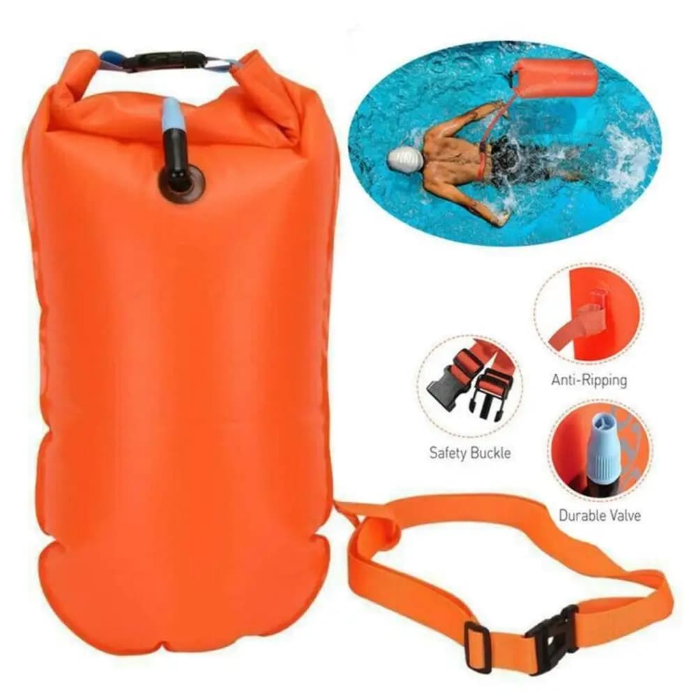 Aufblasbare Offene Schwimmen Boje Tow Leichte Schwimmen Airbag Lagerung Mit Taille Gürtel Wasser Sport Schwimmen Lagerung Float Werkzeuge