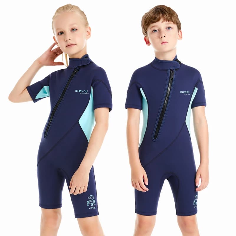 2-mm-Neopren-Neoprenanzug für Jungen und Mädchen, professioneller Badeanzug für Kinder, Surf-Shorty-Tauch-Badeanzug für den Strand