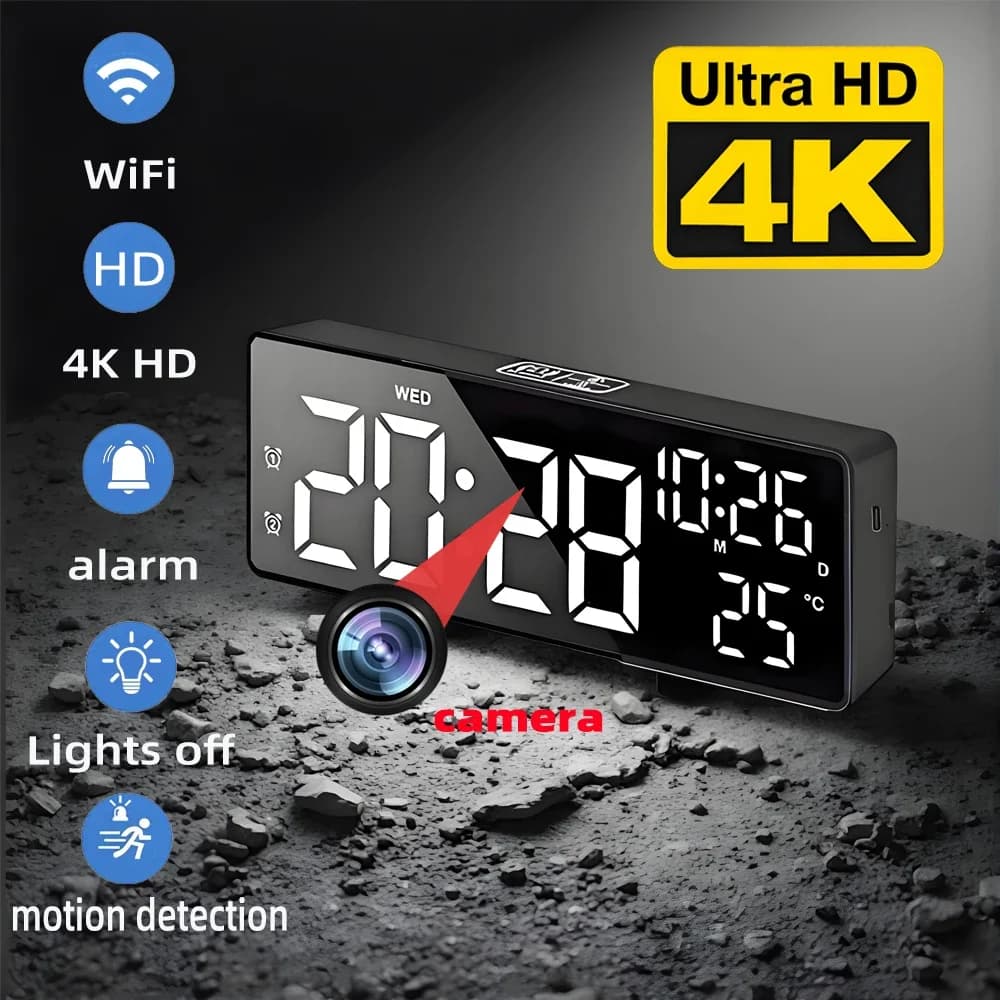 Mini 4K HD Kamera, Unterstützt Fernüberwachung, Bewegungserkennung, Digitalbeleuchtung Abschaltbar, Klingelalarm-Kamera