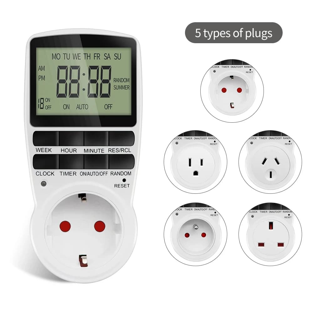 Elektronische Digitale Zeitschaltuhr Steckdose Küche Timer Steckdose Programmierbare Timing Steckdose Steuerung 220V EU US UK AU Stecker