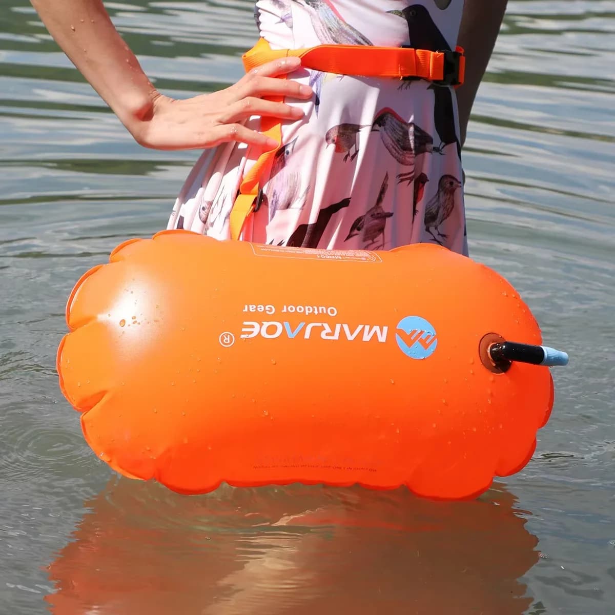 Aufblasbare Schwimmboje für offenes Gewässer, aufblasbare Rettungsboje aus PVC, aufblasbare Lufttrockentasche, Driftbag für Schwimmbäder