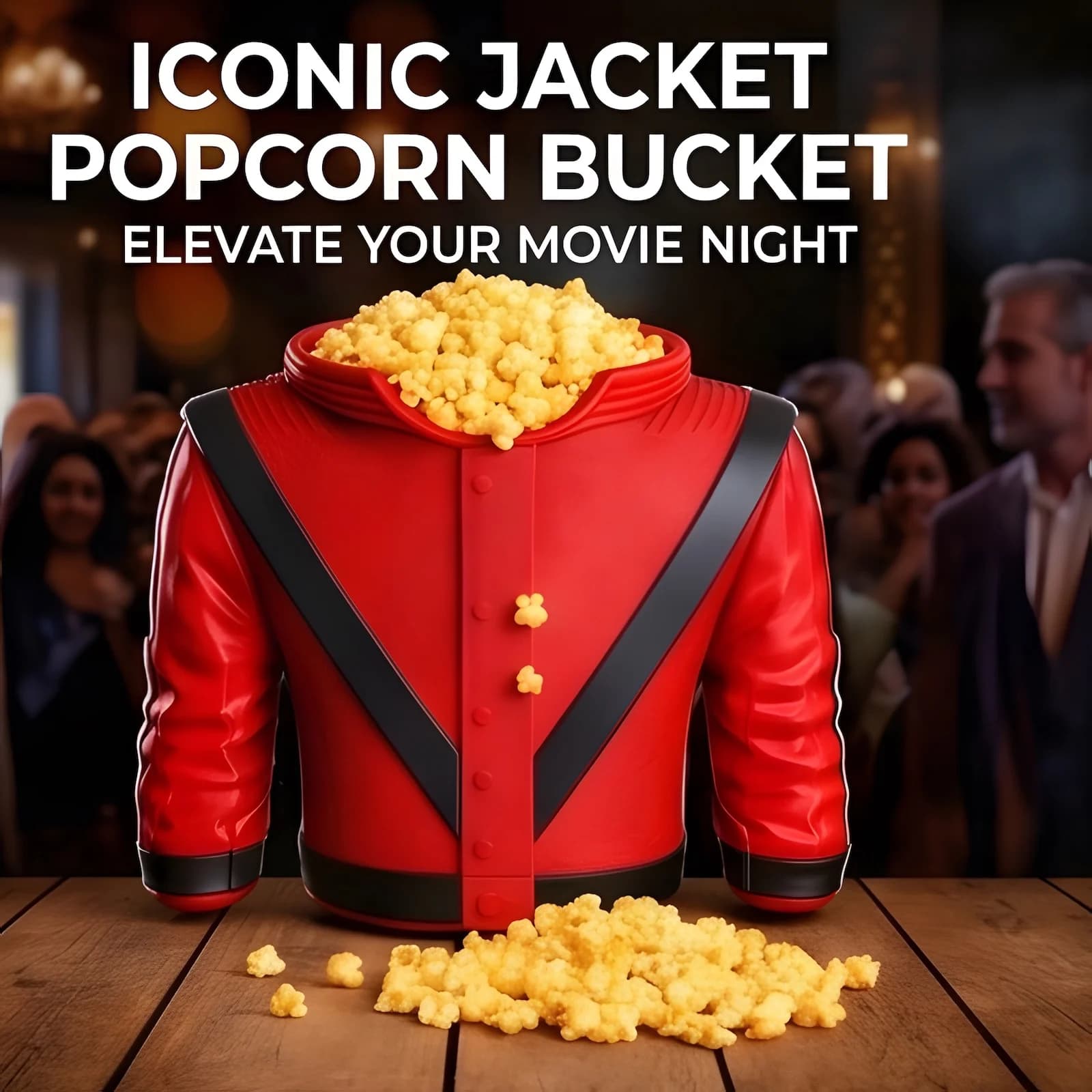 Michael Jackson MJ King of Pop Ikonische Rote Jacke Popcorn-Eimer Sammlerstück Snackschale