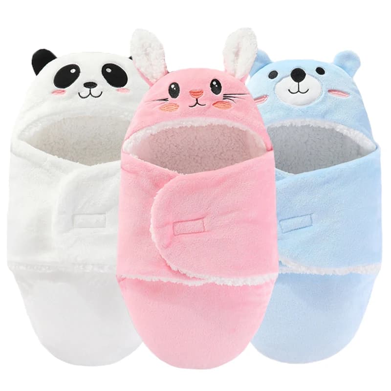 Weiche Baby-Schlafsäcke, warm, für Herbst und Winter, Wickeldecken für Neugeborene, CartoonCocoon für Babys, Flanell-Baby-Schlafsack, 0–9 Monate