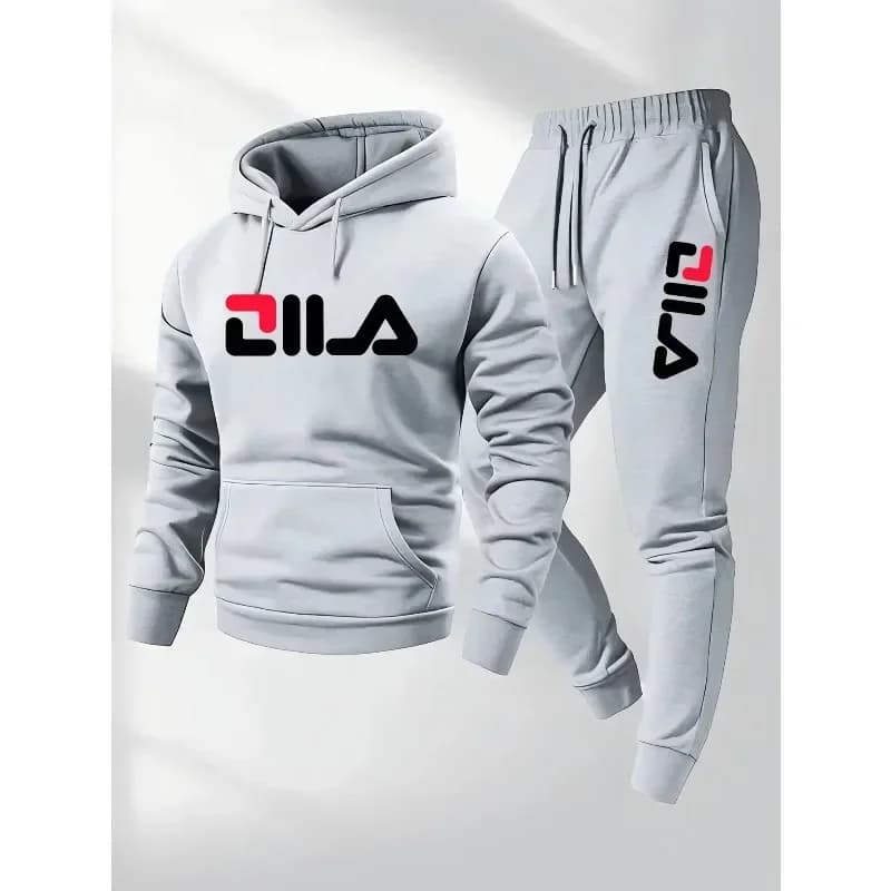 2025 Frühling und Herbst Herren Freizeitanzug Kapuzenpullover und Jogginghose 2-in-1 Komfortanzug Geeignet für Männer und Frauen