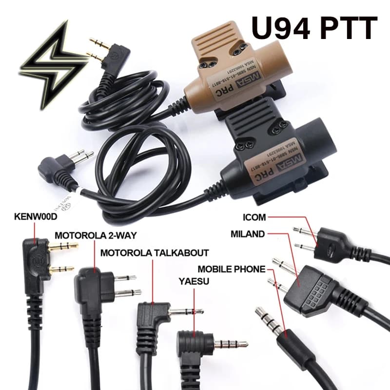 WADSN Militärische Taktische U94 PTT 7,0 Stecker Headset Adapter Für COMTAC Earmor Baofeng Kenwood Walkie Talkie Radio Motorola Midland
