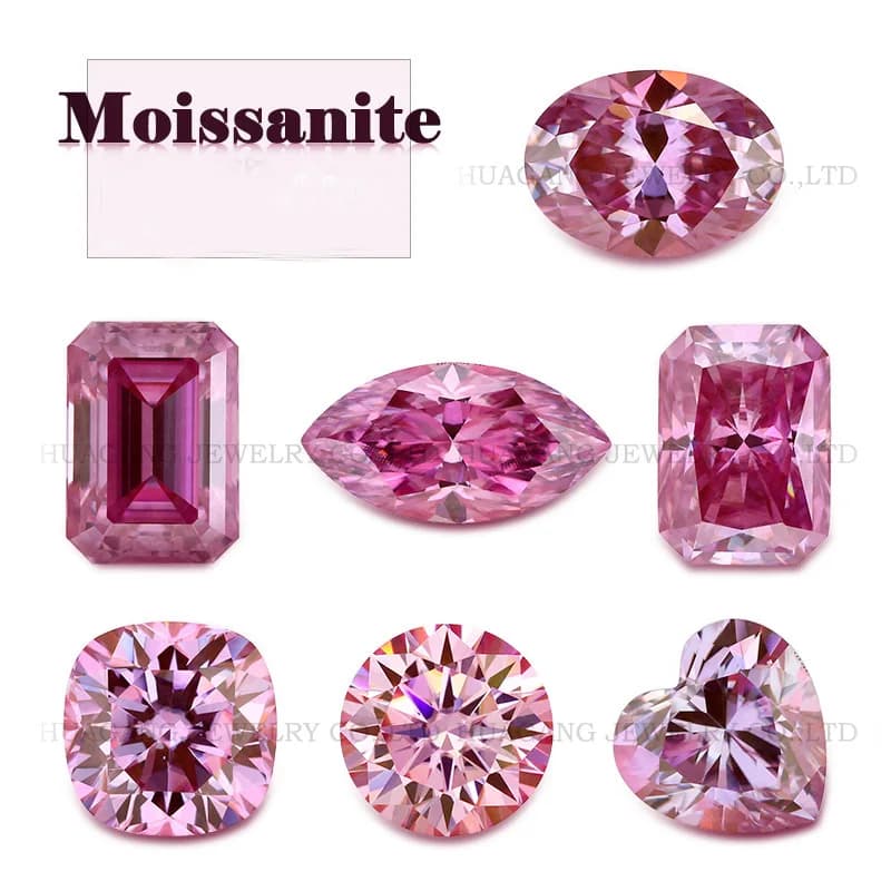 Synthetische Edelsteine Rosa Moissanit Diamantstein 0,5ct-3ct D-Farbe Lose Edelsteine Bestanden den Tester