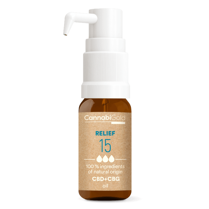 CannabiGold Öl Relief 15 % (13,5 % CBD, 1,5 % CBG), 1800 mg, 12 ml