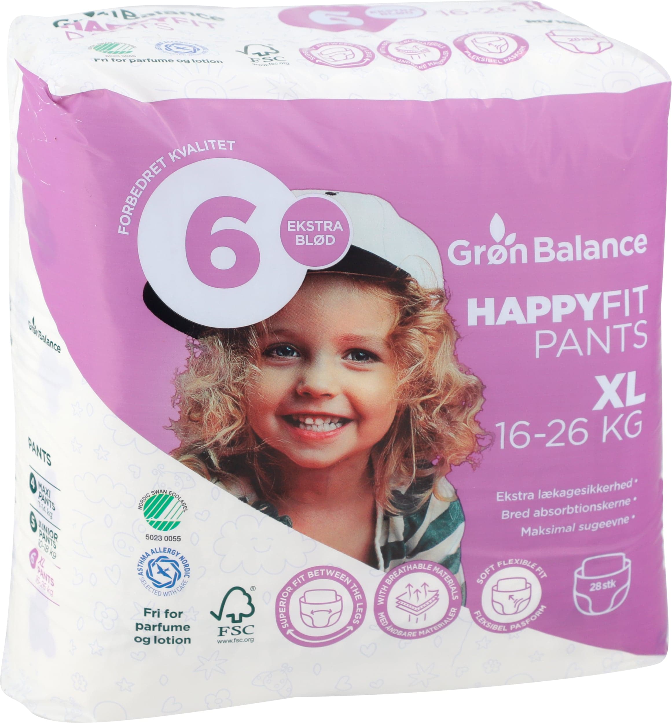 Grøn Balance Windelhöschen XL Größe 6 28 Stück
