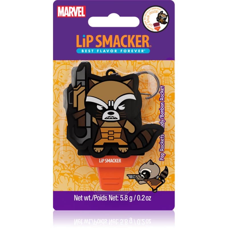 Lip Smacker Marvel Guardians of the Galaxy Schlüsselanhänger mit Balsam für Kinder Rocket (Pop Rockets Candy) 5,8 g