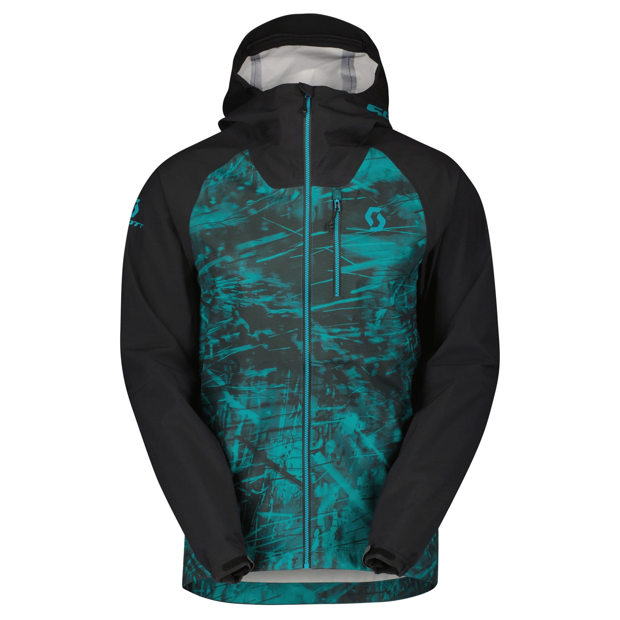 SCOTT Trail Storm Waterproof Jacket Black/Turqouise for Men