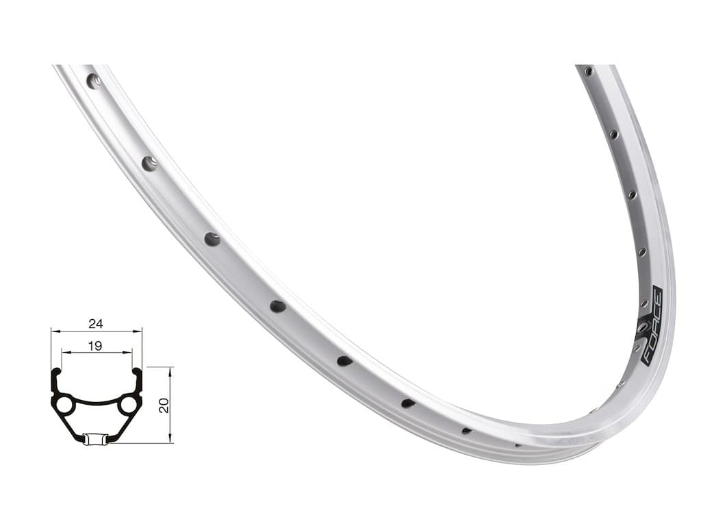 FORCE Classic rim 28" (622x19) aluminum 32 spoke holes rim brake silver