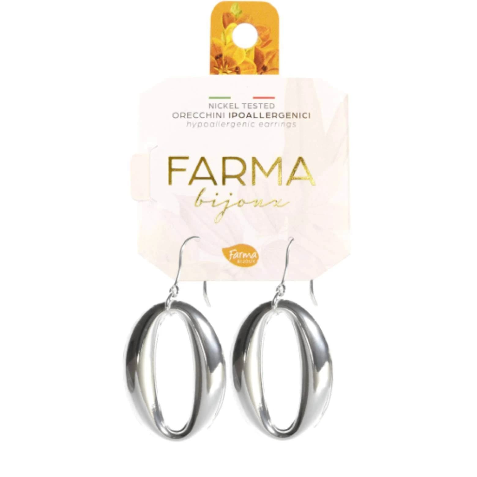 FARMA BIJOUX Hypoallergene Ohrringe Silber Oval 45mm