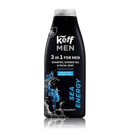 Sea Energy 3-in-1-Duschgel, Shampoo und Gesichtsreiniger, 500 ml, Keff Men