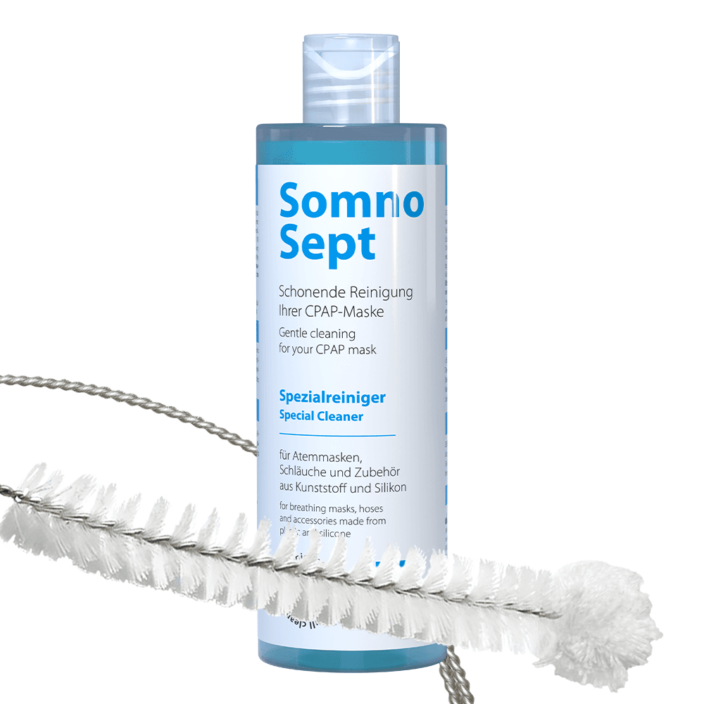SomnoSept Tiefenreinigungsset - CPAP-Reiniger SomnoSept UND oxyhero brush CPAP-Schlauchbürste (120 cm)
