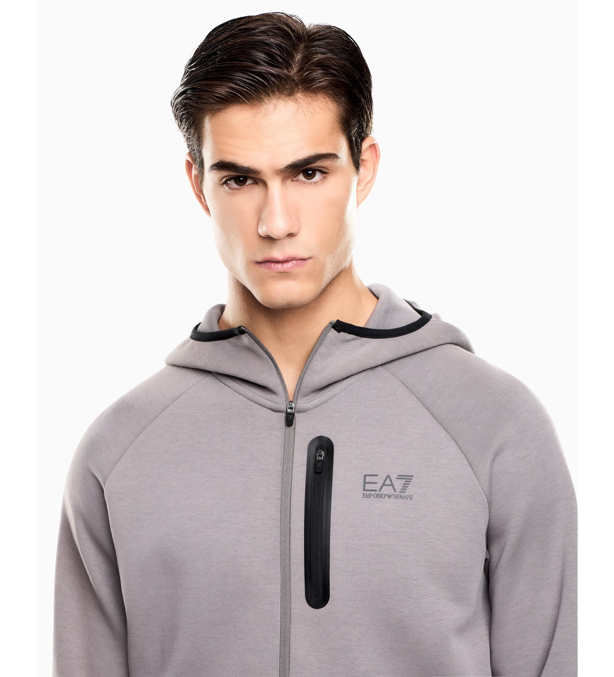 EA7 für Herren. 7M001598_AF20845 Graues Natursweatshirt Ventus (S), Lässig, Baumwolle, Langarm