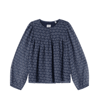 Pepe Jeans für Mädchen. PG301706 Bluse Amelia navy (12años= 152cm), Lässig, Polyester, Langarm, Marine, Kinderbekleidung