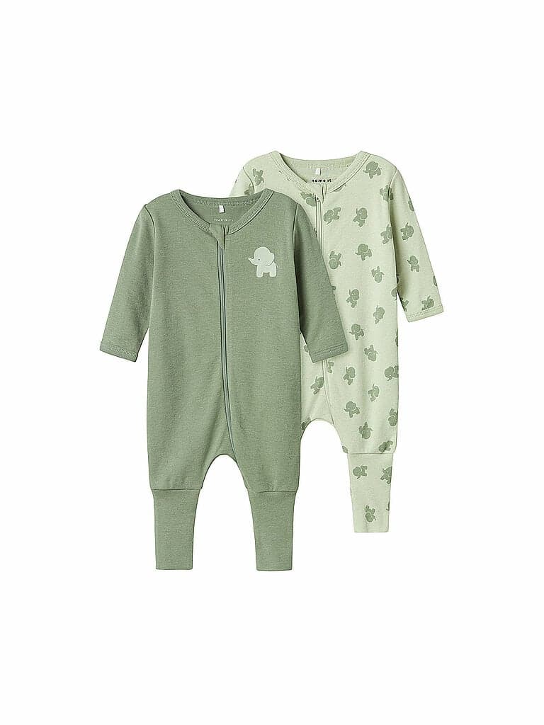 NAME IT Baby Schlafanzug NBMNIGHTSUIT 2er Pkg. hellgrün | 80