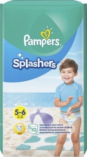 PAMPERS Baby Windeln-Badeanzüge für sicheres Schwimmen Splashers No.5-6 14+Kgr 10 Stück