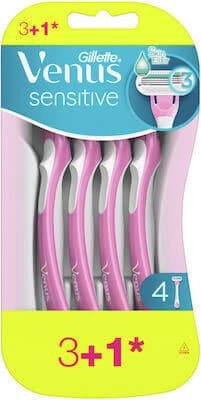 GILLETTE Venus 3 Sensitive Einwegrasierer mit 3 Klingen & Gleitband für empfindliche Haut 4 Stück