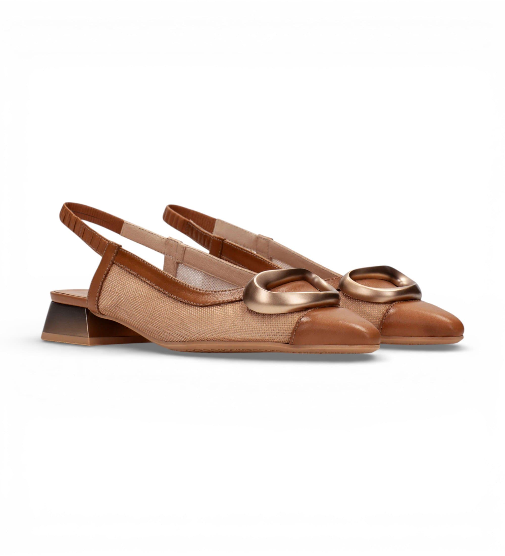 Hispanitas für Damen. HV253955 Braune Dali-Ballerinas (39), Leder, Wohnung, 1 bis 3 cm, Keine, Lässig
