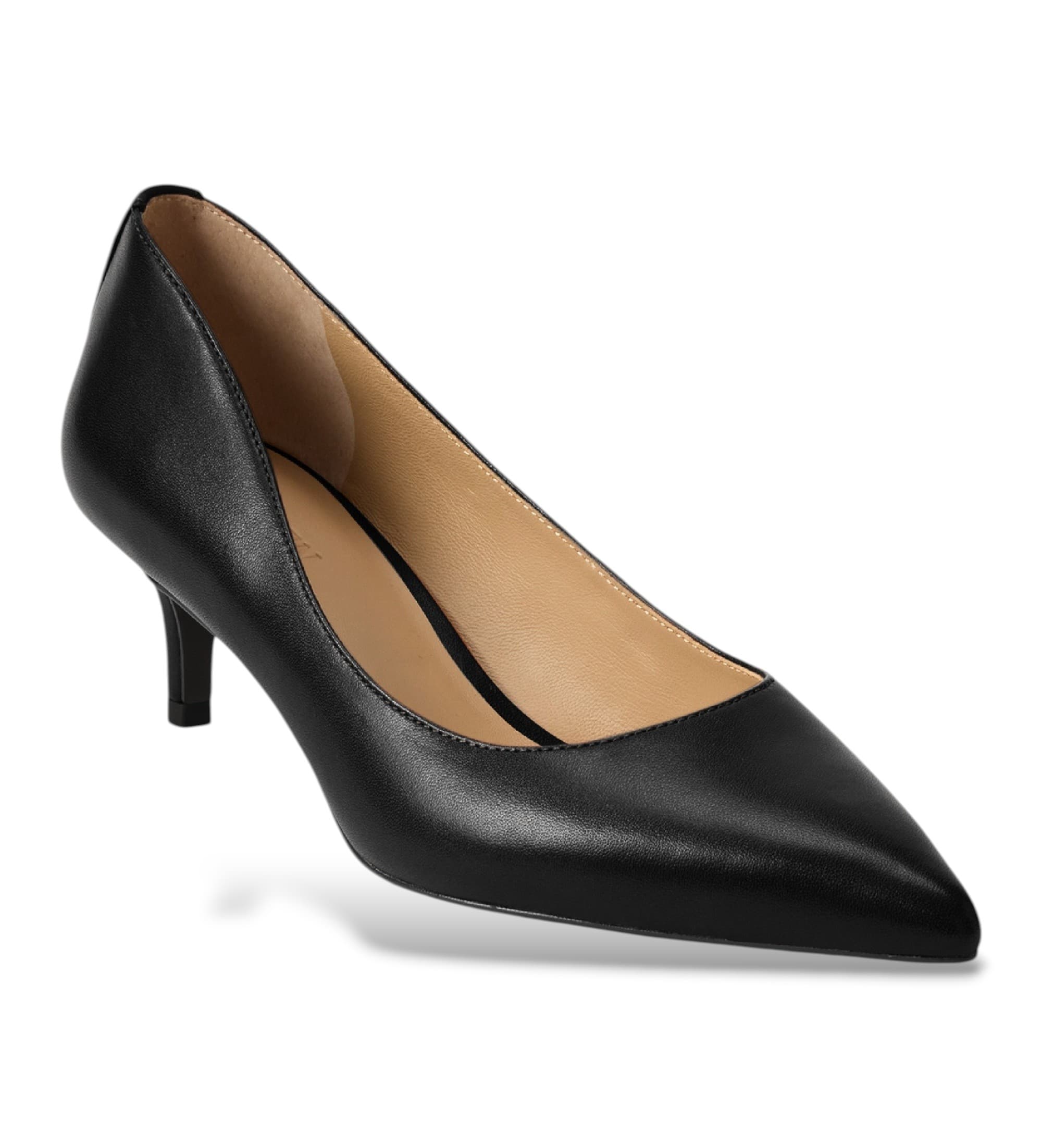 Lauren Ralph Lauren für Damen. 802P09030001 Adrienne Pumps aus schwarzem Leder (36), 3 bis 5 cm, Keine, Klassisch