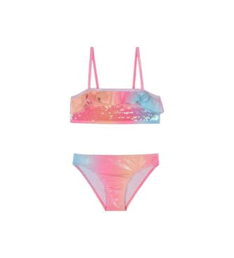 Billieblush für Mädchen. U20915 Rosa Pailletten-Bikini (3Y= 94cm), Strandbekleidung, Polyester, Kinderbekleidung