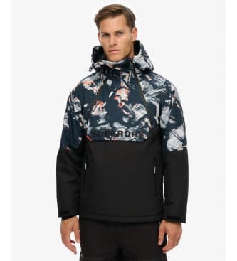 Superdry für Herren. MS110192A Freestyle Overhead Skijacke schwarz (L), Lässig, Sportlich, Polyester, Schnee, Draußen